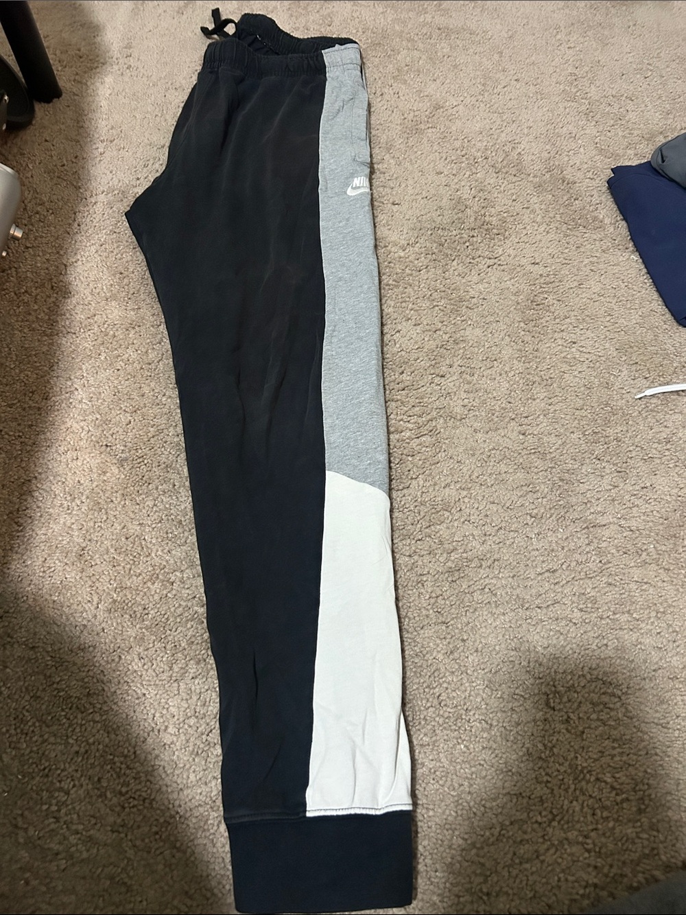 Nike Kids Black, Gray & White Colorblock Joggers